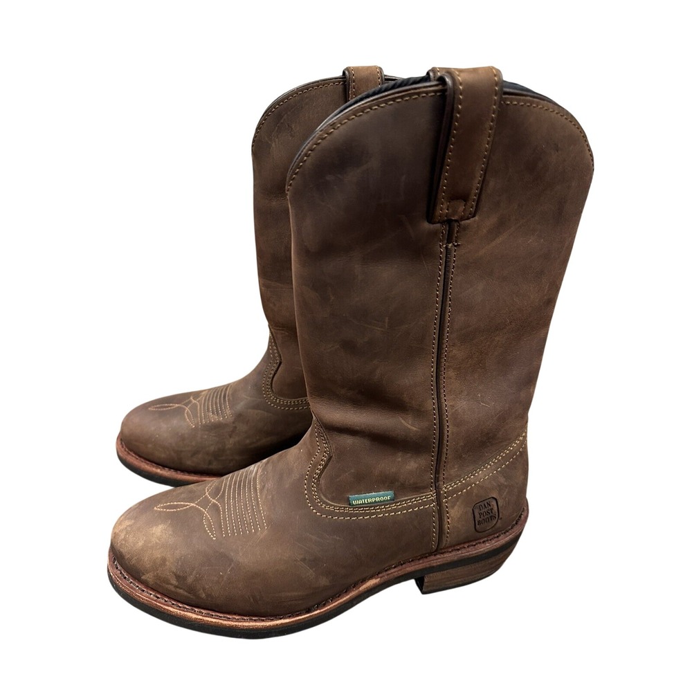 Dan Post Waterproof Western Boots Men 9.5D Brown Leather DP69691 Cowboy‎ Work